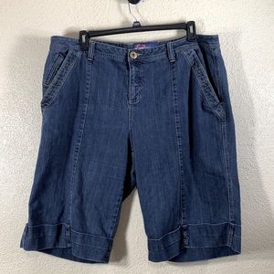 Mwah Denim Jeans Shorts Pants Blue 24 Flap Pockets
